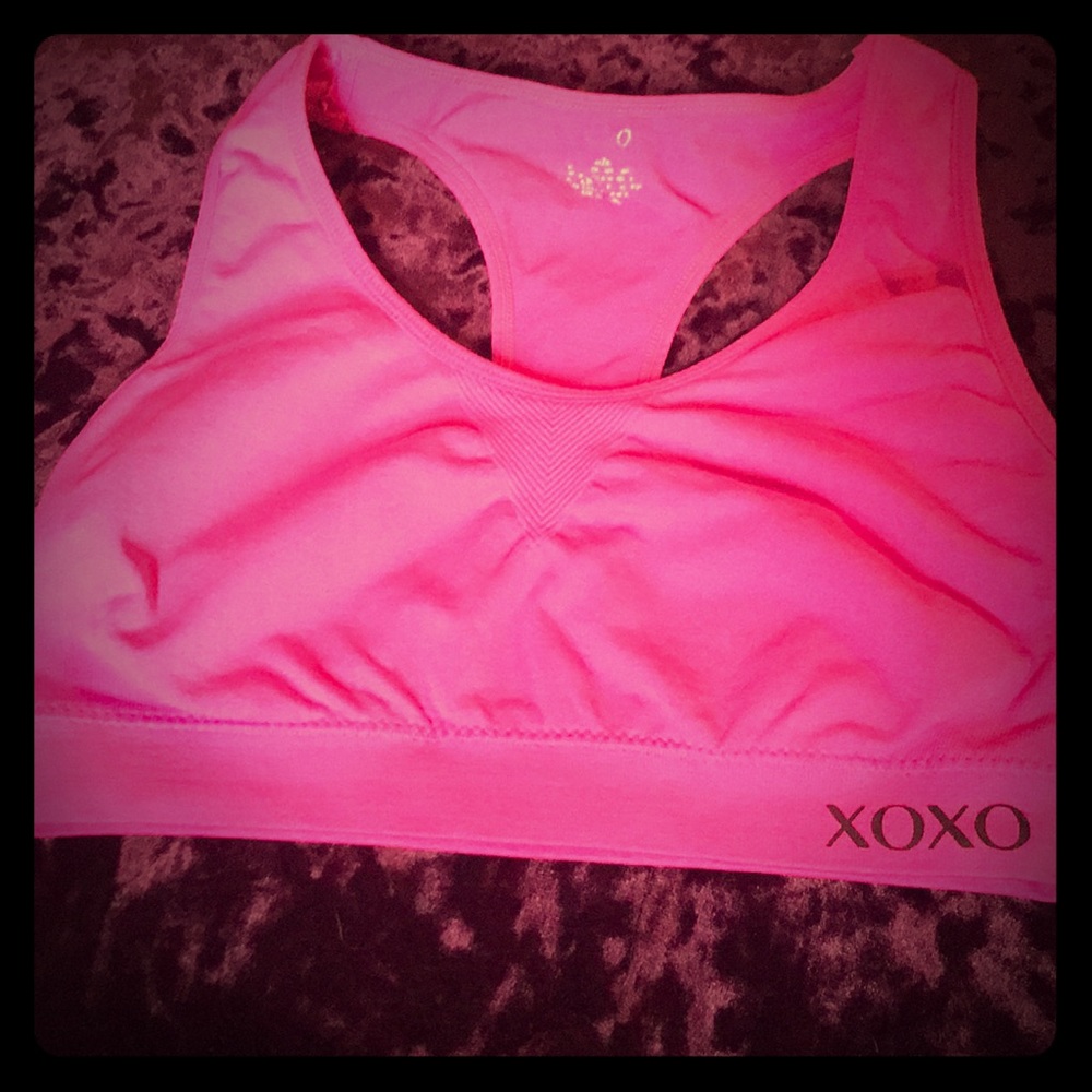 Pink sports bra